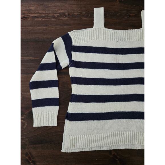 Boston Proper Love Shoulderless Striped Sweater Women's M - Picture 11 of 11